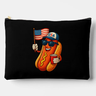 4. Juli Hotdog Funny Patriotic USA Flag Zubehörtasche