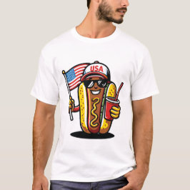 4. Juli Hotdog Funny T-Shirt