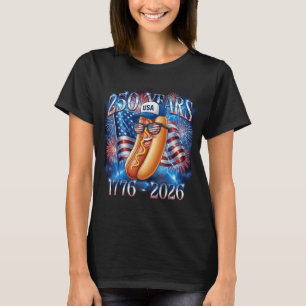 4. Juli Hotdog-Grafik 250. Jahrestag USA T-Shirt