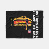 4. Juli Hotdog Hot Diggity Dog Patriotische Frauen Fleecedecke (Vorderseite (Horizontal))