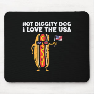 4. Juli Hotdog Hot Diggity Dog Patriotische Frauen Mousepad