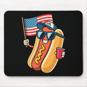 4. Juli Hotdog Lustiger 4. Juli Patriotisch  Mousepad