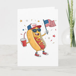 4. Juli Hotdog Lustiges Viertes Juli Patriotisch Karte