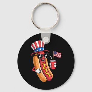 4. Juli Hotdog-Party - Patriotischer Usa-Spaß Schlüsselanhänger