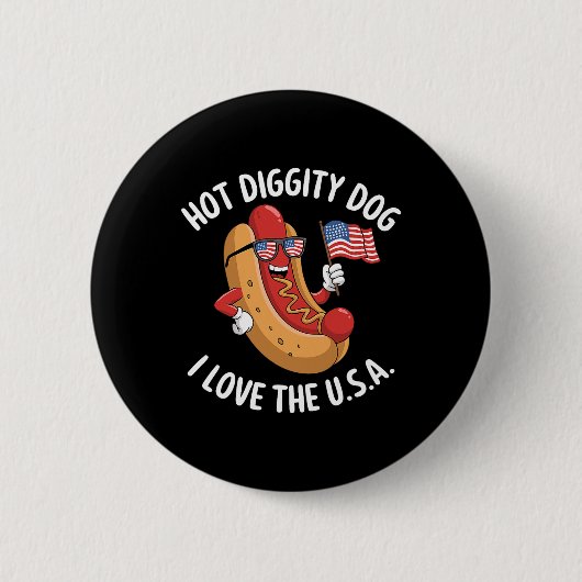 4. Juli Hotdog Patriotic Usa Flag Celebr Button (Vorderseite)