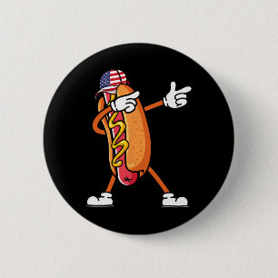 4. Juli Hotdog Sungles Amerika Flagge Unabhängigke Button