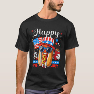 4. Juli Hotdog Unabhängigkeitstag Patriotischer Vi T-Shirt