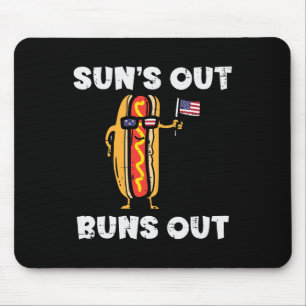 4. Juli Hotdog US Flag Suns Out Funny America Wame Mousepad