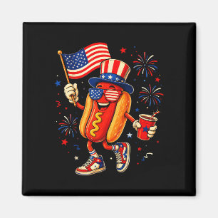 4. Juli Hotdog USA-Flagge Hot Dog patriotische Män Magnet