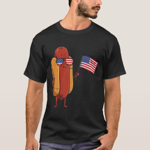 4. Juli Hotdog Usa Pocket Wurst Patriot Männer  T-Shirt