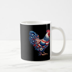 4. Juli Hühnchen Patriotisch Usa-Flagge Floral Chi Kaffeetasse