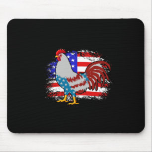 4. Juli Hühner-Vater-Shirt, Amerikanische Flagge H Mousepad