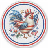 4. Juli Hühnerklipart-61531 Aufkleber (Vorderseite)