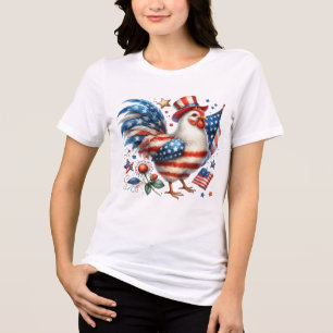4. Juli Hühnerklipart-61531 Tri-Blend Shirt