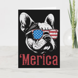4. Juli Hund Französische Bulldogge Merica Patriot Karte