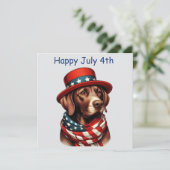 4. Juli Hund Karte (Stehend Vorderseite)