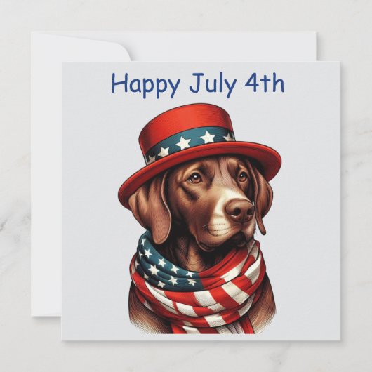 4. Juli Hund Karte (Vorderseite)