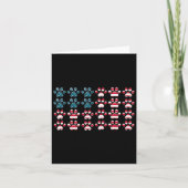 4. Juli Hund Paw drucken American Flag Happy Inde Karte (Vorderseite)