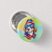 4. Juli Hund Sublimation-66361 Button (Vorne & Hinten)