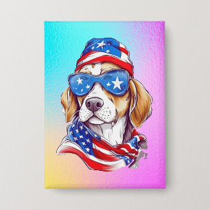 4. Juli Hund Sublimation-66361 Button
