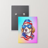 4. Juli Hund Sublimation-66361 Button (Vorderseite/Rückseite)