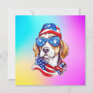 4. Juli Hund Sublimation-66361 Feiertagskarte
