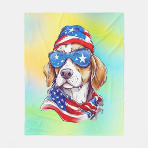 4. Juli Hund Sublimation-66361 Fleecedecke
