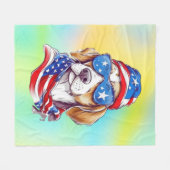 4. Juli Hund Sublimation-66361 Fleecedecke (Vorderseite (Horizontal))
