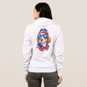 4. Juli Hund Sublimation-66361 Hoodie (Schwarz voll)