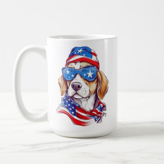 4. Juli Hund Sublimation-66361 Kaffeetasse (Links)