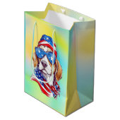 4. Juli Hund Sublimation-66361 Mittlere Geschenktüte (Vorderseite Schrägansicht)