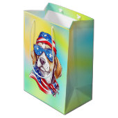 4. Juli Hund Sublimation-66361 Mittlere Geschenktüte (Rückseite Schrägansicht)