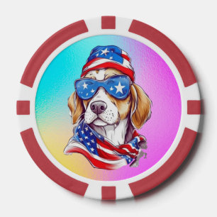 4. Juli Hund Sublimation-66361 Pokerchips