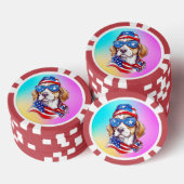 4. Juli Hund Sublimation-66361 Pokerchips (Stapel)