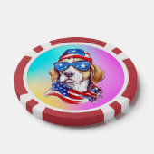 4. Juli Hund Sublimation-66361 Pokerchips (Einzeln)