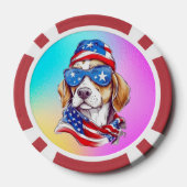 4. Juli Hund Sublimation-66361 Pokerchips (Rückseite)