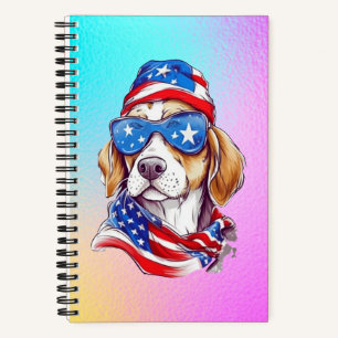 4. Juli Hund Sublimation-66361 Runde Uhr Notizblock