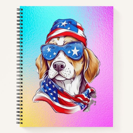 4. Juli Hund Sublimation-66361 Runde Uhr Notizblock (Vorderseite)