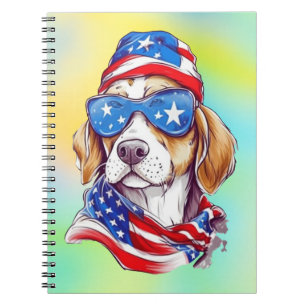4. Juli Hund Sublimation-66361 Runde Uhr Notizblock