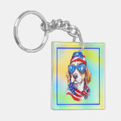 4. Juli Hund Sublimation-66361 Schlüsselanhänger (Vorderseite links)