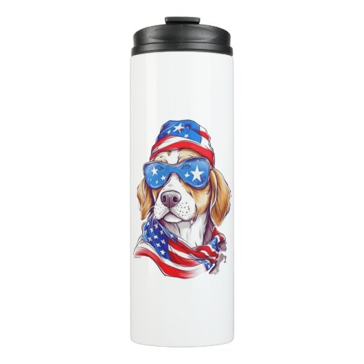 4. Juli Hund Sublimation-66361 Thermosbecher (Vorderseite)