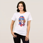 4. Juli Hund Sublimation-66361 Tri-Blend Shirt (Vorderseite voll)