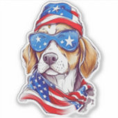 4. Juli Hund Sublimation Aufkleber (Vorderseite)