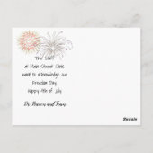 4. Juli Hund und Feuerwerk Postkarte (Rückseite)