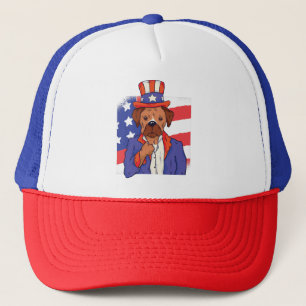 4. Juli Hund USA Patriot Design Truckerkappe