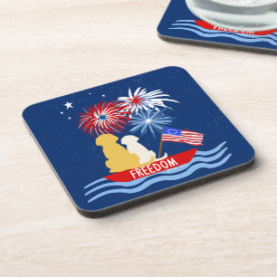 4. Juli Hunde Annapolis Boot Untersetzer Set von 6