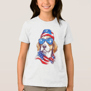 4. Juli Hundsublimierung-66361 Hoodie Tri-Blend Shirt