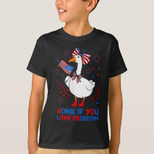 4. Juli Hupen Wenn Du Freiheit Liebst Gans Amerika T-Shirt