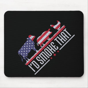 4. Juli Ich würde diesen Patriot BBQ Barbeque C Mousepad