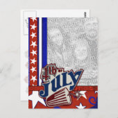 4. Juli - IHR FOTO eingefügt Postkarte (Vorne/Hinten)